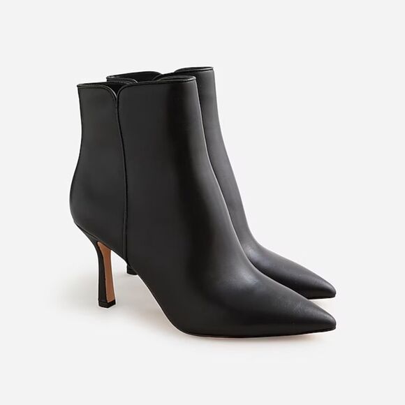 ✨ NEW J.Crew Pointed Toe Leather Stiletto Ankle Boots - Size 12 ✨ - Picture 1 of 14